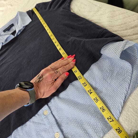 🎄 Tommy Hilfiger EUC sweater collared shirt combo long sleeve XL light blue - Picture 14 of 17